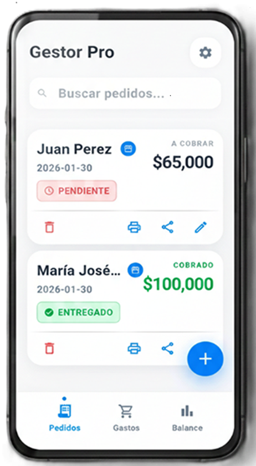 Gestor Pro App Interface